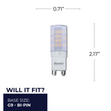 Bulbrite 861526 Bulbrite Pack of (2) 4.5 Watt Dimmable Frost Mini T4 Bi-Pin (G9) LED Bulb - 340 Lumens, 2700K, and 80 CRI