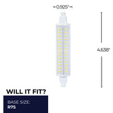 Bulbrite 861606 10W LED J Type Light Bulb 3000K Dimmable R7S 1100 Lumens 120V 2PK