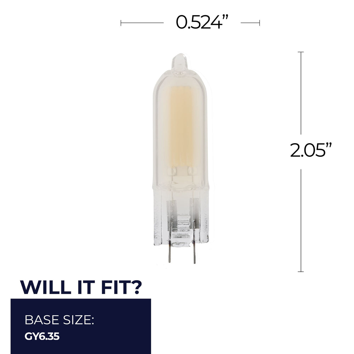 Bulbrite 862044 Bulbrite LED Filament Pack of (4) 1.8 Watt Dimmable T5 Light Bulb with Frost Glass Finish and (GY6.35) Base - 3000K (Soft White Light), 140 Lumens
