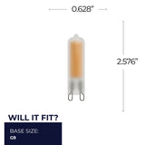 Bulbrite 862045 Bulbrite LED Filament Pack of (4) 4.5 Watt Dimmable T5 Light Bulb with Frost Glass Finish and (G9) Base - 2700K (Warm White Light), 450 Lumens