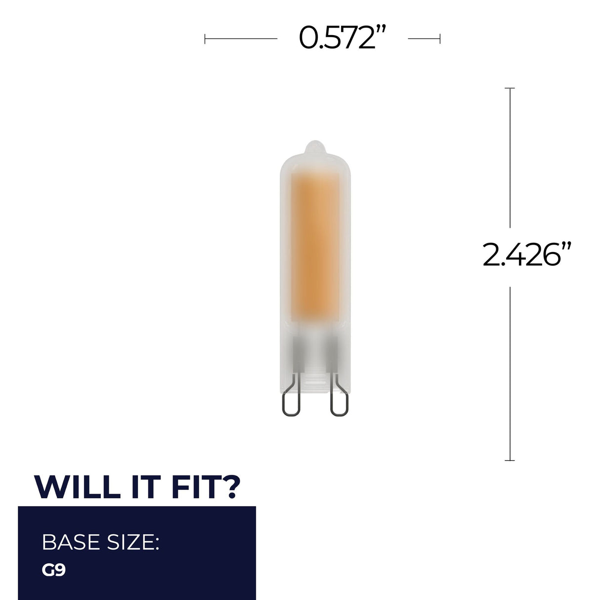 Bulbrite 862048 Bulbrite LED Filament Pack of (4) 3.5 Watt Dimmable T5 Light Bulb with Frost Glass Finish and (G9) Base - 3000K (Soft White Light), 300 Lumens