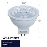 Bulbrite 862944 LED 6 Watt MR16 Light Bulb with a GU5.3 Base - 3000K (Soft White Light) 500 Lumens-4PK
