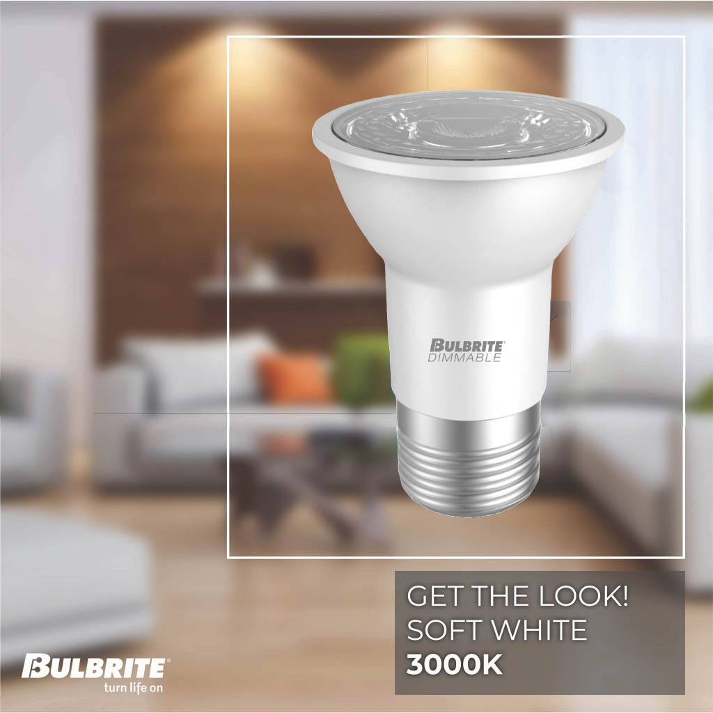 Bulbrite 862950 6W LED PAR16 3000K FLOOD DIMMABLE 80CRI 120V-4PK