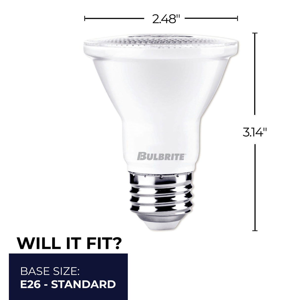 Bulbrite 861714 Bulbrite Pack of (4) 7 Watt Dimmable Flood PAR20 Medium (E26) LED Light Bulb - 3000K (Soft White Light), 500 Lumens