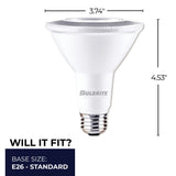 Bulbrite 861734 Bulbrite Pack of (4) 10 Watt Dimmable Flood PAR30 Long Neck Medium (E26) LED Light Bulb - 3000K (Soft White Light), 800 Lumens