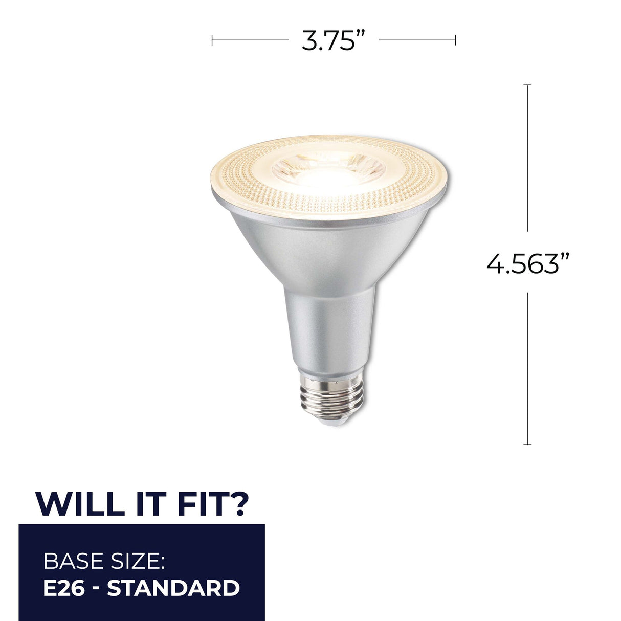 Bulbrite 861780 10W LED PAR30 Light Bulb 2700K Dimmable E26 800 Lumens 120V 6PK