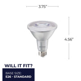 Bulbrite 861784 10W LED PAR30 Light Bulb 3000K Dimmable E26 800 Lumens 120V 6PK