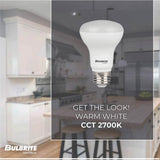 Bulbrite 862955 Bulbrite LED Filament 7 Watt Dimmable BR20 Light Bulb with Frost Glass Finish and Medium (E26) Base - 2700K (Warm White Light), 525 Lumens-4PK