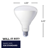 Bulbrite 862964 Bulbrite LED Filament 15 Watt Dimmable BR40 Light Bulb with Frost Glass Finish and Medium (E26) Base - 3000K (Soft White Light), 1400 Lumens-4PK