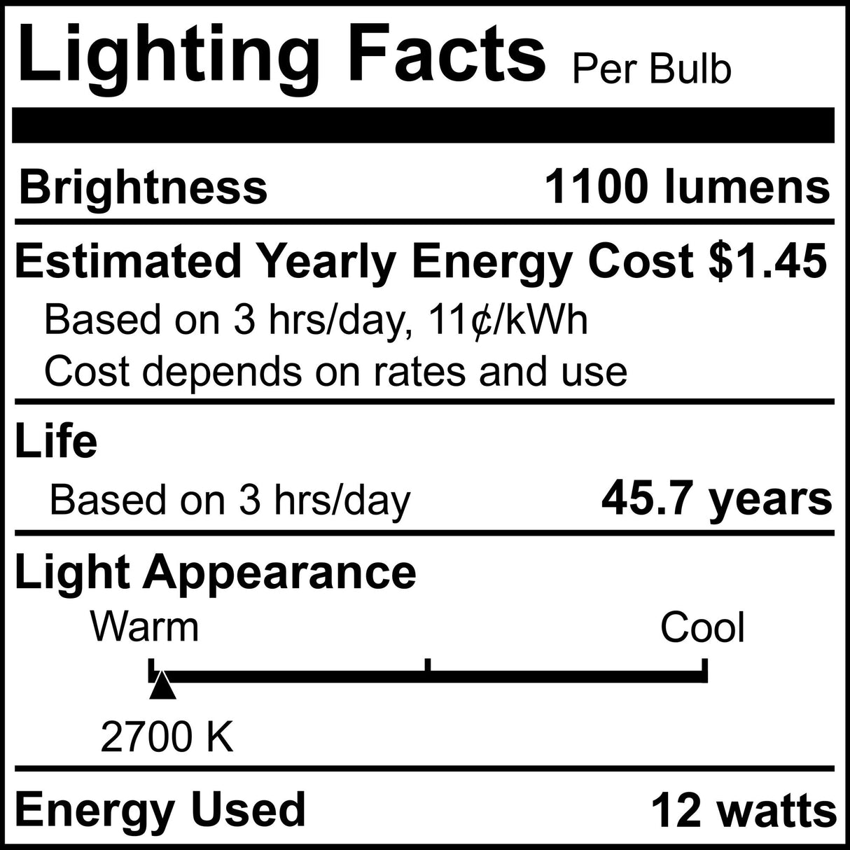 Bulbrite 862657 12W LED 4" Recessed Downlight 2700K Dimmable 1100 Lumens 120V 4PK