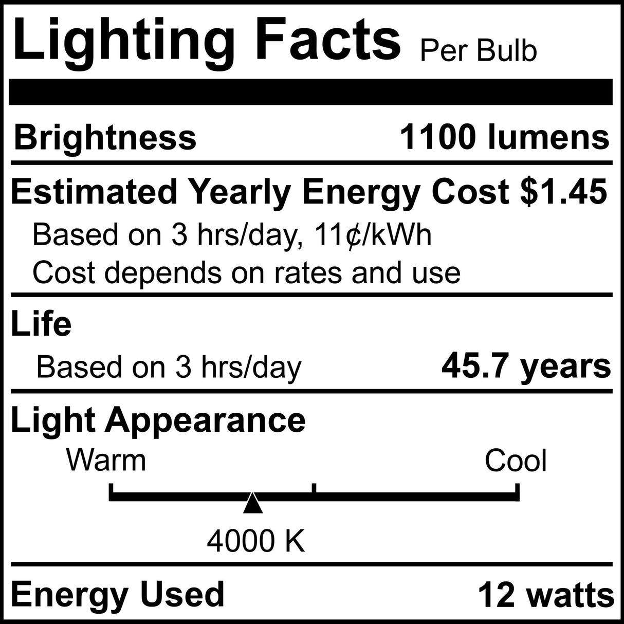 Bulbrite 862659 12W LED 4" Recessed Downlight 4000K Dimmable 1100 Lumens 120V 4PK