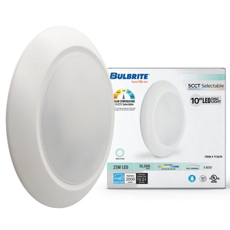 Bulbrite 773276 Bulbrite 25-Watt LED 10" Disc, 5 CCT - 27/30/35/40/50K 2000 Lumens