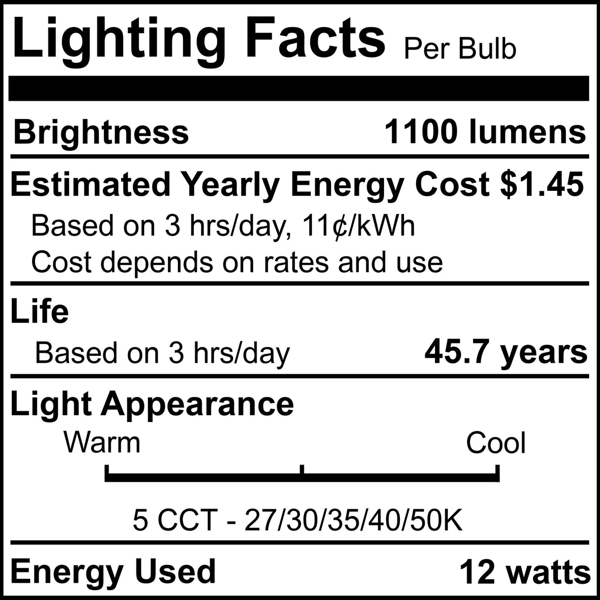 Bulbrite 862655 12W LED 4" Recessed Downlight 5CCT Dimmable 1100 Lumens 120V 4PK