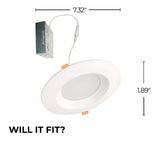 Bulbrite 862656 14W LED 6" Recessed Downlight 5CCT Dimmable 1100 Lumens 120V 4PK