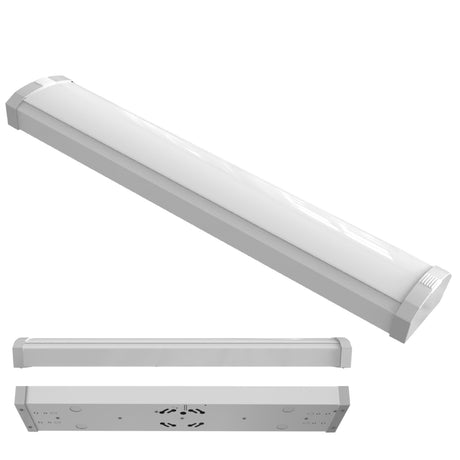 Bulbrite 773500 2 ft. 3000K LED Dimmable Wraparound Light (120-277v), 2200 Lumens, White Finish