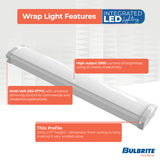 Bulbrite 773501 2 ft. Integrated 5 Color Selectable LED Dimmable Wraparound Light (120-277v), 2300 Lumens, White Finish