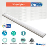 Bulbrite 773503 4 ft. Integrated 5 Color Selectable LED Dimmable Wraparound Light (120-277v), 5300 Lumens, White Finish
