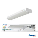 Bulbrite 773505 2 ft. Integrated 5 Color Selectable LED Dimmable Wraparound Light W/ Battery Backup (120-277v), 2300 Lumens, White