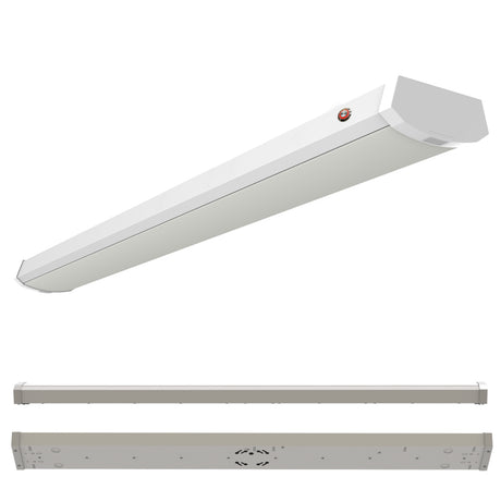Bulbrite 773506 4 ft. 3000K LED Dimmable Wraparound Light W/ Battery Backup (120-277v), 5300 Lumens, White