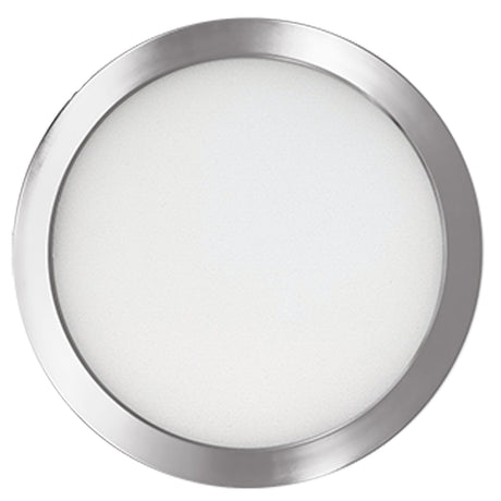 Bulbrite 773602 5" Round 10.3-Watt 3000K LED Flush Mount Light, 850 Lumens, Nickel Finish