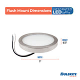 Bulbrite 773602 5" Round 10.3-Watt 3000K LED Flush Mount Light, 850 Lumens, Nickel Finish