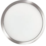Bulbrite 773606 7" Round 10.3-Watt 3000K LED Flush Mount Light, 1150 Lumens, Nickel Finish