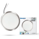 Bulbrite 773606 7" Round 10.3-Watt 3000K LED Flush Mount Light, 1150 Lumens, Nickel Finish