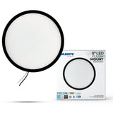 Bulbrite 773609 9" Round 17-Watt 3000K LED Flush Mount Light, 1400 Lumens, Black Finish