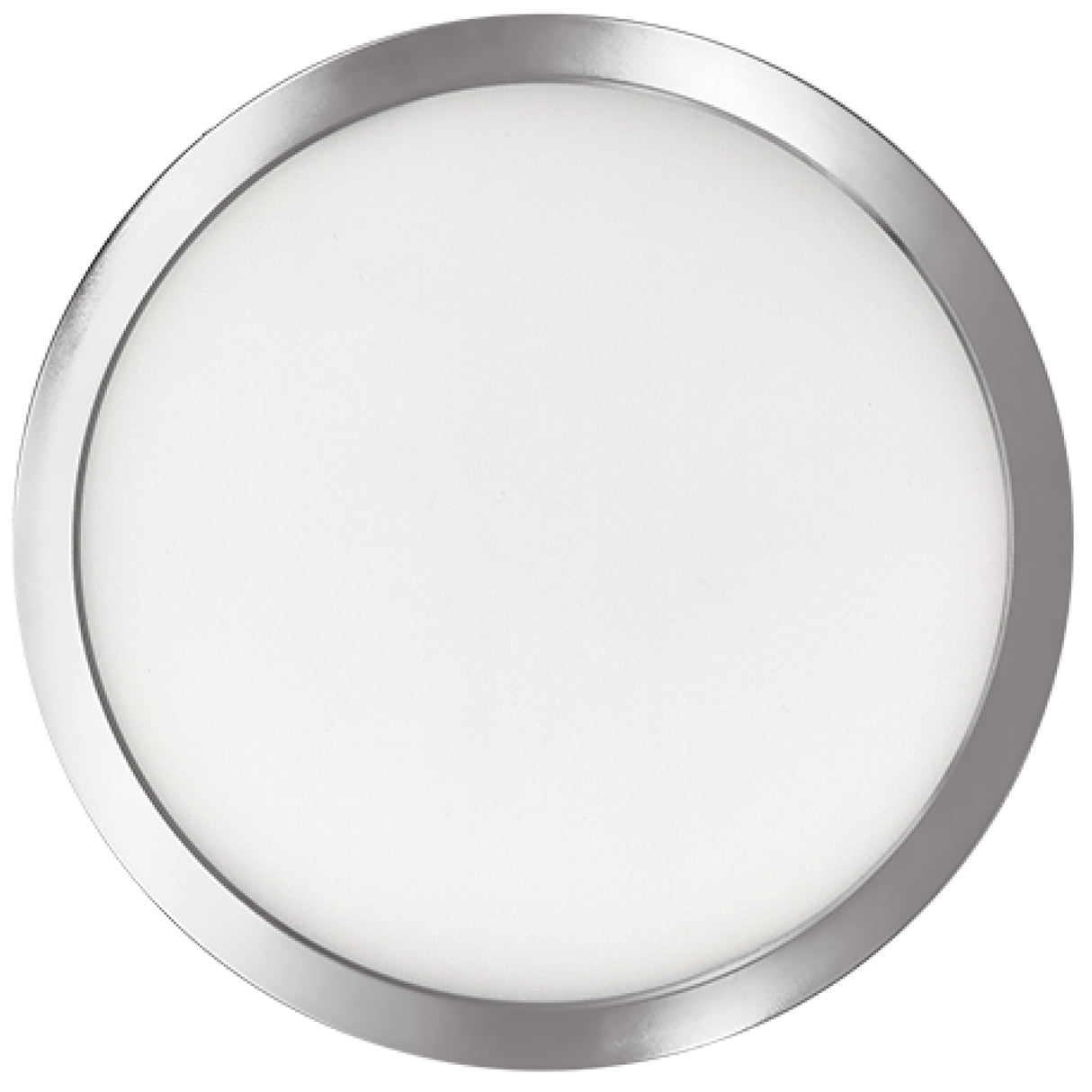 Bulbrite 773610 9" Round 17-Watt 3000K LED Flush Mount Light, 1400 Lumens, Nickel Finish