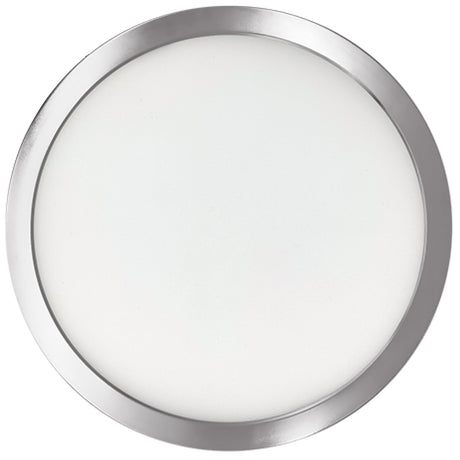 Bulbrite 773610 9" Round 17-Watt 3000K LED Flush Mount Light, 1400 Lumens, Nickel Finish