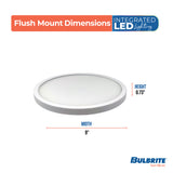Bulbrite 773611 9" Round 17-Watt 5 Color Selectable LED Flush Mount Light, 1400 Lumens, White Finish