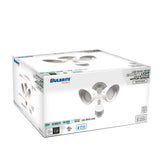 Bulbrite 773702 Motion Sensor / Dusk-To-Dawn Wired Outdoor 2-Head LED Security Flood Light, White Finish