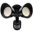 Bulbrite 773703 Motion Sensor / Dusk-To-Dawn Wired Outdoor 2-Head LED Security Flood Light, Black Finish