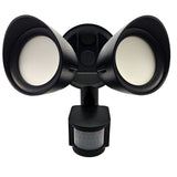 Bulbrite 773703 Motion Sensor / Dusk-To-Dawn Wired Outdoor 2-Head LED Security Flood Light, Black Finish