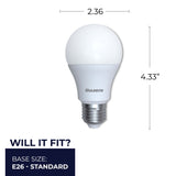 Bulbrite 862791 Bulbrite Dusk to Dawn Pack of (4) 9 Watt A19 LED Light Bulb with Frosted Glass Finish and Medium (E26) Base - 3000K (Soft White Light), 800 Lumens