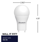 Bulbrite 862977 9W LED A19 60W EQUIV PREMIUM DIMMABLE 2700K GU24 120V 4PK