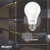 Bulbrite 774258 LED Filament Pack of 25, 9 Watt Dimmable A19 Light Bulb with Frost Finish and Medium Screw E26 Base - 3000K (Soft White Light) 800 lumens