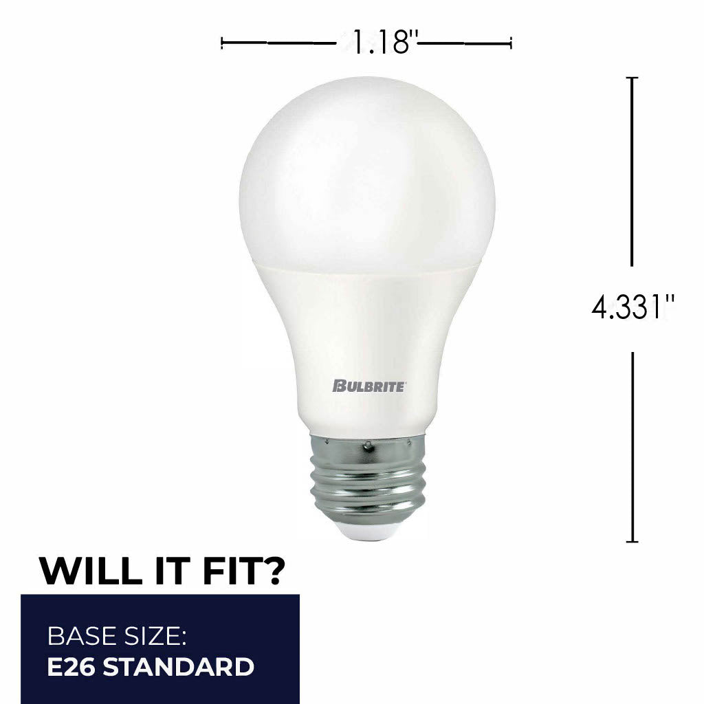 Bulbrite 862716 Bulbrite LED Filament Pack of (8) 9 Watt Non-Dimmable A19 Light Bulbs with Frost Finish and Medium (E26) Base - 5000K (Soft Daylight Light), 750 Lumens