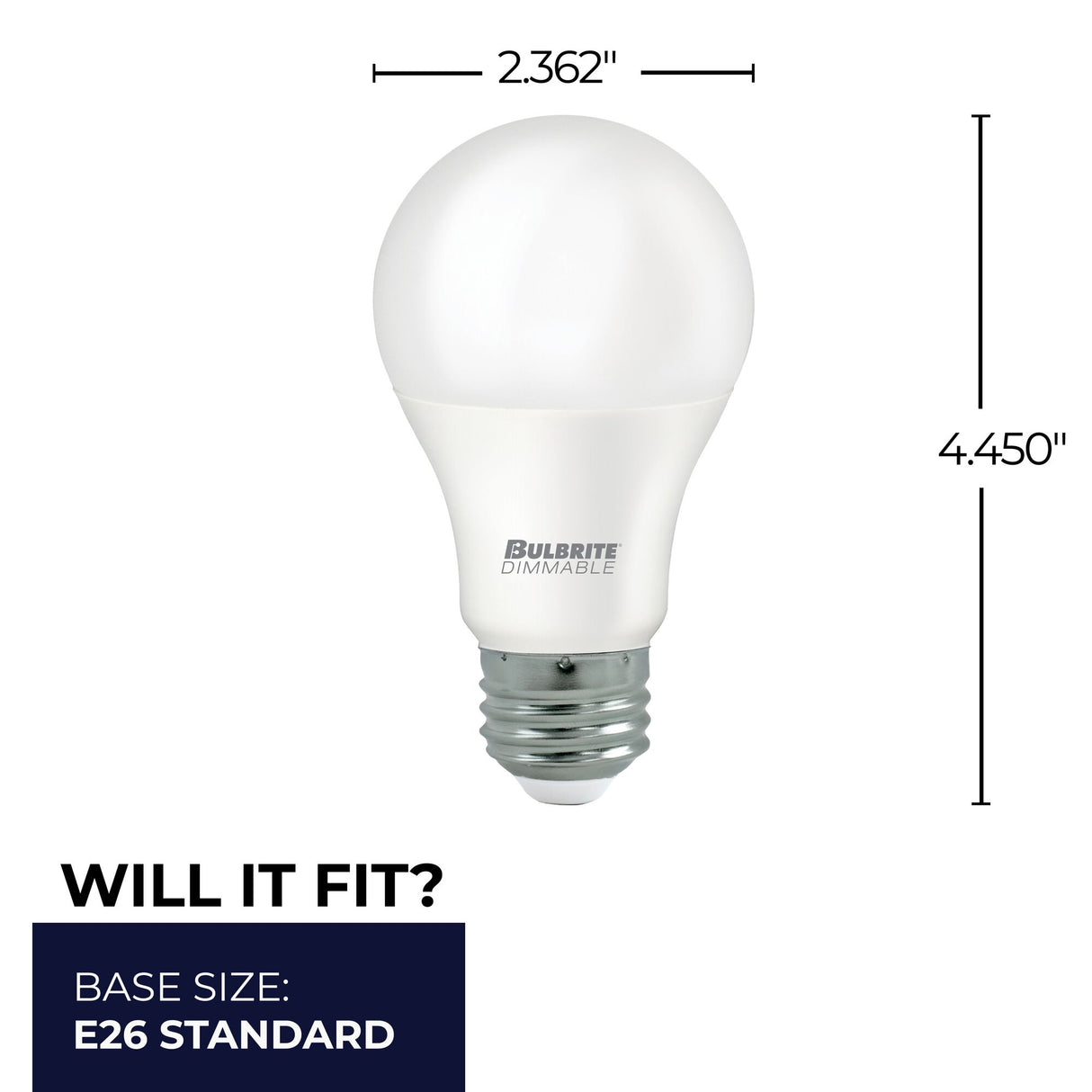 Bulbrite 862729 Bulbrite Pack of (4) 11 Watt Dimmable Frost A19 LED Light Bulbs with Medium (E26) Base, 3000K Soft White Light, 1100 Lumens