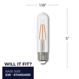 Bulbrite 862768 Bulbrite Pack of (8) 5 Watt Dimmable Clear Filament T9 Medium (E26) LED Bulb - 500 Lumens, 2700K, and 80 CRI