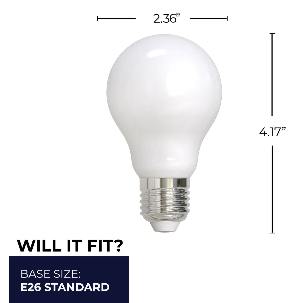 Bulbrite 862847 Bulbrite LED Filament Pack of (4) 7 Watt Dimmable A19 Light Bulbs with Milky Finish and Medium (E26) Base - 3000K (Soft White Light), 800 Lumens