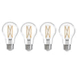 Bulbrite 776227 LED Filament Pack of 4, 7.6 Watt Dimmable A19 Light Bulb with Clear Finish and Medium Screw E26 Base - 3000K (Soft White Light) 800 lumens