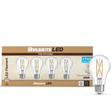 Bulbrite 776228 Bulbrite LED Filament Pack of 4, 7.6 Watt Dimmable A19 Light Bulb with Clear Finish and Medium Screw E26 Base - 4000K(Cool White Light), 800 lumens