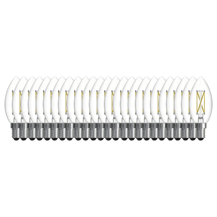 Bulbrite 776237 LED5B11/27K/FIL/D/B/2/25P 5.1W LED B11 Filament 2700K 500lm E12 120V [25-Pack]