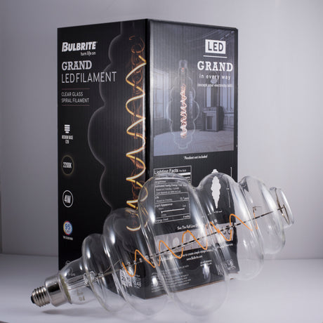 Bulbrite 776304 Bulbrite LED Grand Spiral Filament Beehive Shaped Light Bulb, 60 Watt Equivalent, Medium Base (E26),2200K, Clear