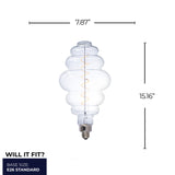 Bulbrite 776304 Bulbrite LED Grand Spiral Filament Beehive Shaped Light Bulb, 60 Watt Equivalent, Medium Base (E26),2200K, Clear