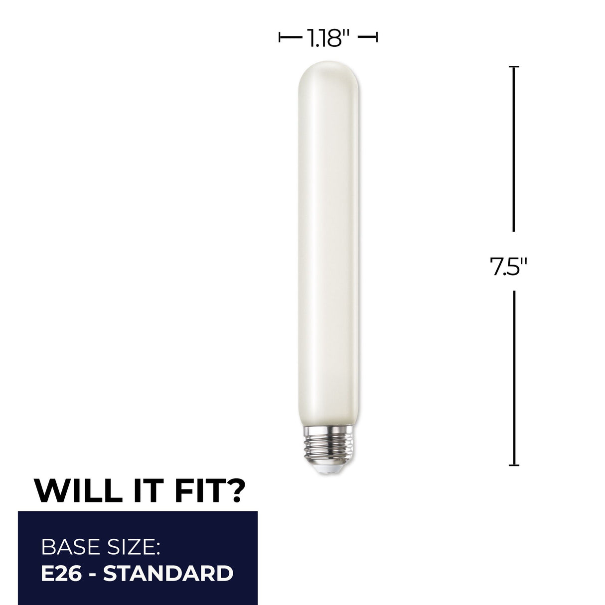 Bulbrite 862836 Bulbrite LED Filament Pack of (4) 5 Watt Dimmable 7 Inch T9 Light Bulb with Frost Glass Finish and Medium (E26) Base - 3000K (Soft White Light), 350 Lumens