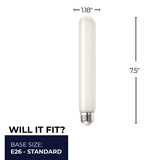 Bulbrite 862835 Bulbrite LED Filament Pack of (4) 5 Watt Dimmable 7 Inch T9 Light Bulb with Frost Glass Finish and Medium (E26) Base - 2700K (Warm White Light), 350 Lumens