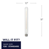 Bulbrite 861365 Bulbrite Pack of (2) 5 Watt Dimmable Clear Glass T9 LED Light Bulbs with Medium (E26) Screw Base, 2700K (Warm White Light), 450 Lumens