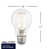 Bulbrite 861592 8.5W LED A19 Light Bulb 2700K Dimmable E26 850 Lumens 120V 2PK